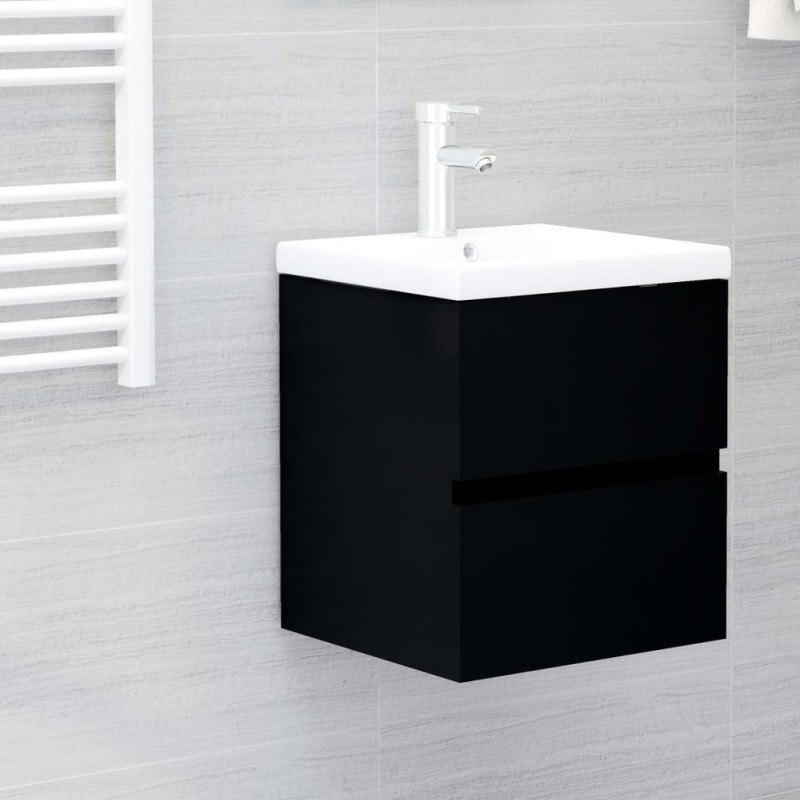 vidaXL Waschbeckenunterschrank Schwarz 41x38,5x45 cm Holzwerkstoff vidaXL Waschbeckenunterschrank Schwarz 41x38,5x45 cm Holzwerkstoff