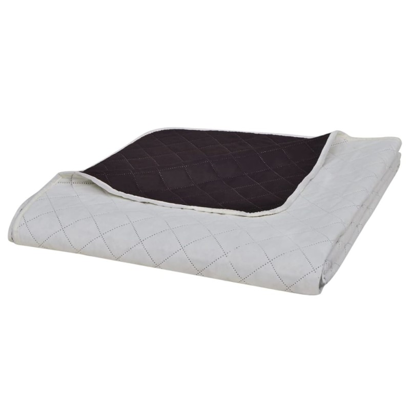 vidaXL Zweiseitige Tagesdecke Gesteppt Beige/Braun 230x260 cm vidaXL Zweiseitige Tagesdecke Gesteppt Beige/Braun 230x260 cm