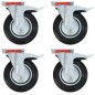 vidaXL Lenkrollen mit Doppelbremsen 4 Stk. 200 mm vidaXL Lenkrollen mit Doppelbremsen 4 Stk. 200 mm