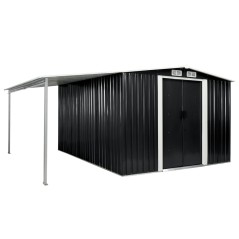 vidaXL Gerätehaus mit Schiebetüren Anthrazit 386×312×178 cm Stahl 