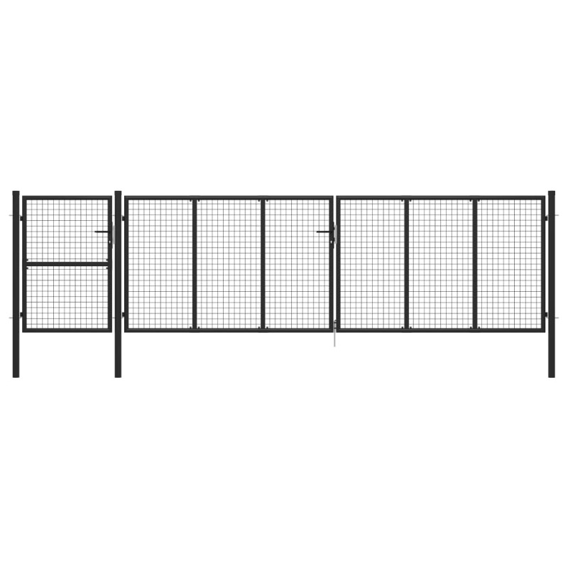 vidaXL Gartentor Stahl 500 x 125 cm Anthrazit vidaXL Gartentor Stahl 500 x 125 cm Anthrazit