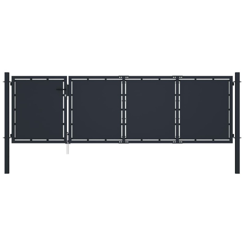 vidaXL Gartentor Stahl 350 x 75 cm Anthrazit vidaXL Gartentor Stahl 350 x 75 cm Anthrazit
