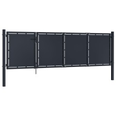 vidaXL Gartentor Stahl 350 x 75 cm Anthrazit