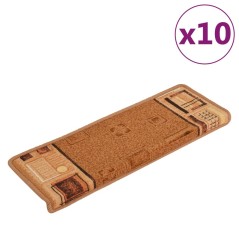 vidaXL Stufenmatten Selbstklebend 10 Stk. 65x21x4 cm Beige