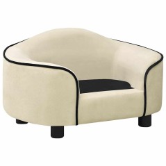 vidaXL Hundesofa Creme 67x47x36 cm Plüsch