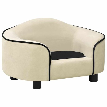 vidaXL Hundesofa Creme 67x47x36 cm Plüsch