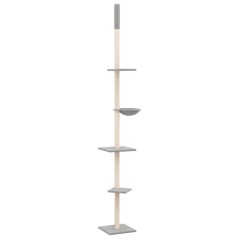 vidaXL Kratzbaum Deckenhoch Hellgrau 263,5-289,5 cm