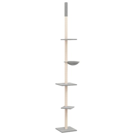 vidaXL Kratzbaum Deckenhoch Hellgrau 263,5-289,5 cm