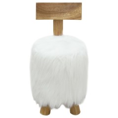 vidaXL Hocker Weiß Massivholz Teak
