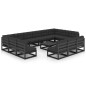 14-tlg. Garten-Lounge-Set mit Kissen Schwarz Kiefer Massivholz 14-tlg. Garten-Lounge-Set mit Kissen Schwarz Kiefer Massivholz