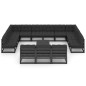 14-tlg. Garten-Lounge-Set mit Kissen Schwarz Kiefer Massivholz 14-tlg. Garten-Lounge-Set mit Kissen Schwarz Kiefer Massivholz