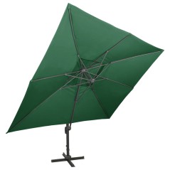 vidaXL Ampelschirm mit Lüftung 400x300 cm Grün