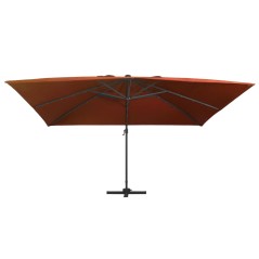 vidaXL Ampelschirm mit LED-Beleuchtung 400x300 cm Terrakotta