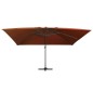 vidaXL Ampelschirm mit LED-Beleuchtung 400x300 cm Terrakotta