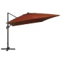 vidaXL Ampelschirm mit LED-Beleuchtung 400x300 cm Terrakotta