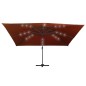 vidaXL Ampelschirm mit LED-Beleuchtung 400x300 cm Terrakotta