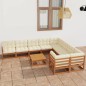 vidaXL 10-tlg. Garten-Lounge-Set mit Kissen Honigbraun Massivholz vidaXL 10-tlg. Garten-Lounge-Set mit Kissen Honigbraun Massivholz