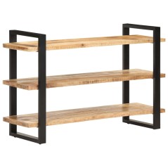 vidaXL Sideboard mit 3 Regalböden 120x40x75 cm Raues Mangoholz 