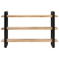 vidaXL Sideboard mit 3 Regalböden 120x40x75 cm Raues Mangoholz 
