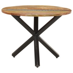 vidaXL Esstisch Rund 100x100x75 cm Altholz Massiv