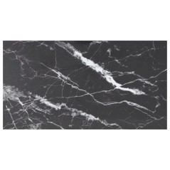 vidaXL Tischplatte Schwarz 120x65 cm 8 mm Hartglas in Marmoroptik