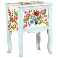 vidaXL Nachttisch Handbemalt 40x30x50 cm Mango Massivholz 