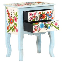 vidaXL Nachttisch Handbemalt 40x30x50 cm Mango Massivholz 