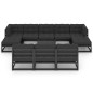 vidaXL 11-tlg. Garten-Lounge-Set mit Kissen Schwarz Kiefer Massivholz vidaXL 11-tlg. Garten-Lounge-Set mit Kissen Schwarz Kiefer Massivholz