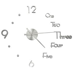 vidaXL 3D-Wanduhr Modernes Design Silbern 100 cm XXL