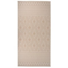 vidaXL Outdoor-Teppich Flachgewebe 100x200 cm Braun Gestreift