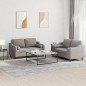 vidaXL 2-tlg. Sofagarnitur mit Kissen Taupe Stoff vidaXL 2-tlg. Sofagarnitur mit Kissen Taupe Stoff