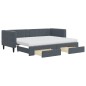 vidaXL Tagesbett Ausziehbar mit Schubladen Dunkelgrau 80x200 cm Samt vidaXL Tagesbett Ausziehbar mit Schubladen Dunkelgrau 80x200 cm Samt