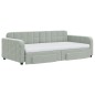 vidaXL Tagesbett Ausziehbar mit Schubladen Hellgrau 100x200 cm Samt vidaXL Tagesbett Ausziehbar mit Schubladen Hellgrau 100x200 cm Samt
