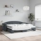 vidaXL Tagesbett Ausziehbar mit Matratzen Dunkelgrau 90x200 cm Samt vidaXL Tagesbett Ausziehbar mit Matratzen Dunkelgrau 90x200 cm Samt