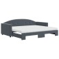 vidaXL Tagesbett Ausziehbar mit Matratzen Dunkelgrau 90x200 cm Samt vidaXL Tagesbett Ausziehbar mit Matratzen Dunkelgrau 90x200 cm Samt