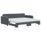vidaXL Tagesbett Ausziehbar mit Matratzen Dunkelgrau 90x200 cm Samt vidaXL Tagesbett Ausziehbar mit Matratzen Dunkelgrau 90x200 cm Samt