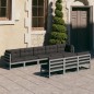 8-tlg. Garten-Lounge-Set mit Kissen Grau Kiefer Massivholz 8-tlg. Garten-Lounge-Set mit Kissen Grau Kiefer Massivholz
