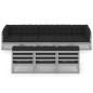 8-tlg. Garten-Lounge-Set mit Kissen Grau Kiefer Massivholz 8-tlg. Garten-Lounge-Set mit Kissen Grau Kiefer Massivholz