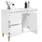 vidaXL Waschbeckenunterschrank Hochglanz-Weiß 80x33x60cm Holzwerkstoff vidaXL Waschbeckenunterschrank Hochglanz-Weiß 80x33x60cm Holzwerkstoff