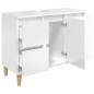 vidaXL Waschbeckenunterschrank Hochglanz-Weiß 80x33x60cm Holzwerkstoff vidaXL Waschbeckenunterschrank Hochglanz-Weiß 80x33x60cm Holzwerkstoff