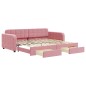vidaXL Tagesbett Ausziehbar mit Schubladen Rosa 90x200 cm Samt vidaXL Tagesbett Ausziehbar mit Schubladen Rosa 90x200 cm Samt