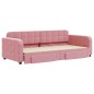 vidaXL Tagesbett Ausziehbar mit Schubladen Rosa 90x200 cm Samt vidaXL Tagesbett Ausziehbar mit Schubladen Rosa 90x200 cm Samt