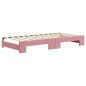 vidaXL Tagesbett Ausziehbar mit Schubladen Rosa 90x200 cm Samt vidaXL Tagesbett Ausziehbar mit Schubladen Rosa 90x200 cm Samt