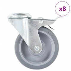 vidaXL 8 Stk. Lenkrollen mit Rückenloch 100 mm 