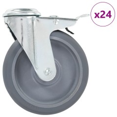 vidaXL 24 Stk. Lenkrollen mit Rückenloch 125 mm 