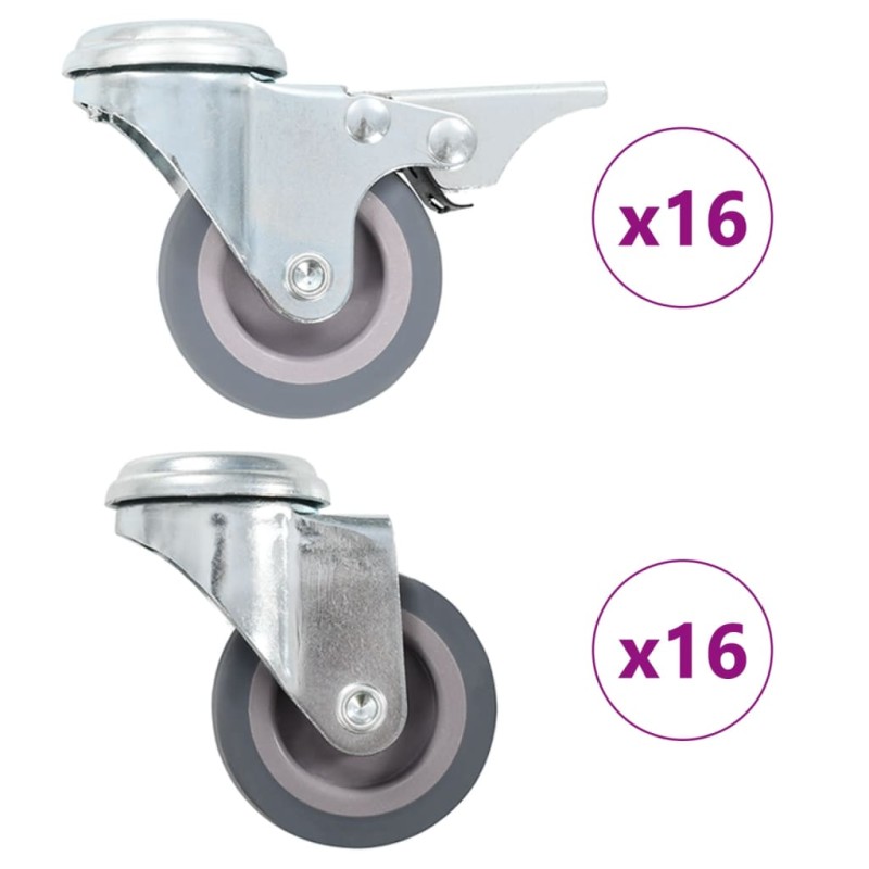 vidaXL 32 Stk. Lenkrollen mit Rückenloch 50 mm vidaXL 32 Stk. Lenkrollen mit Rückenloch 50 mm