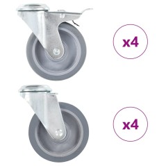 vidaXL 8 Stk. Lenkrollen mit Rückenloch 100 mm