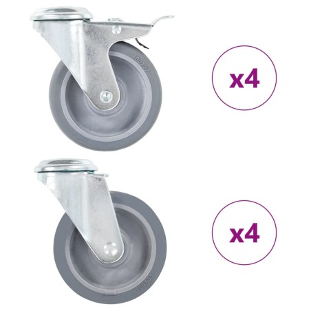 vidaXL 8 Stk. Lenkrollen mit Rückenloch 100 mm
