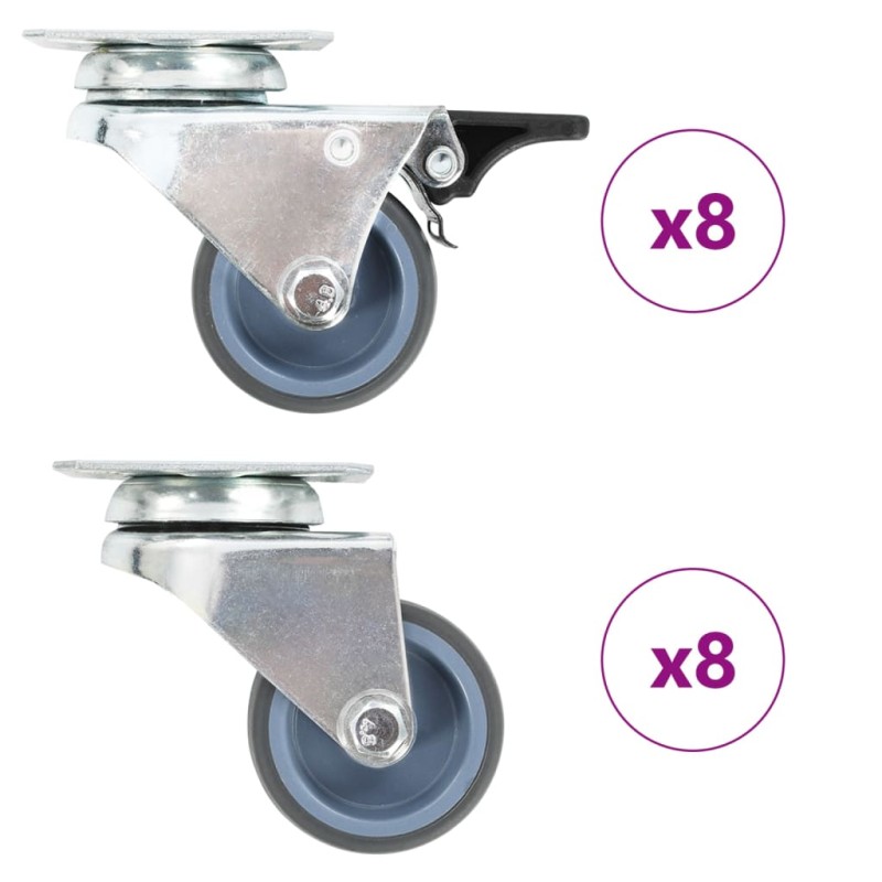vidaXL 16 Stk. Lenkrollen mit Zwillingsrad 50 mm vidaXL 16 Stk. Lenkrollen mit Zwillingsrad 50 mm