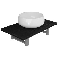 vidaXL 2-tlg. Badmöbel-Set Keramik Schwarz
